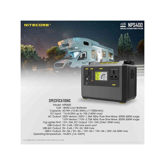 Nitecore NPS400 Power Station elektrinė - 117000mAh