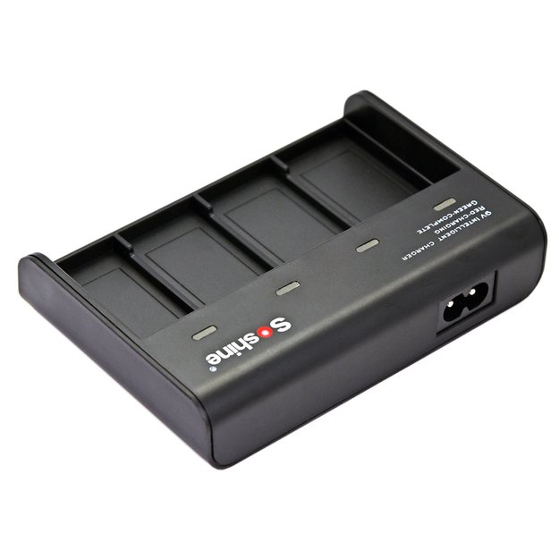 Soshine V4 9V akumuliatoriaus įkroviklis su 4 lizdais NiMH, Li-Ion ir LiFePO4