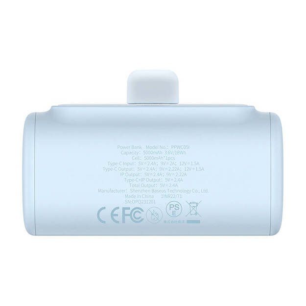 Powerbank OS-Baseus Compact IP 5000mAh 20W (mėlynas)