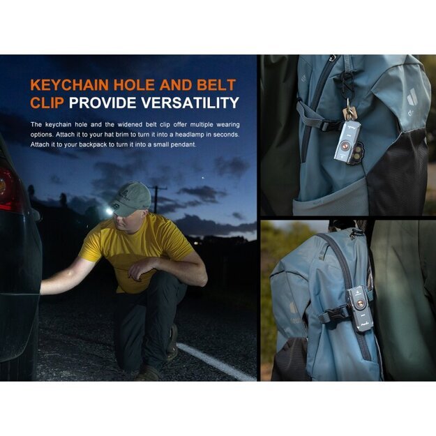 Fenix E06R žibintuvėlis: balta šviesa+ UV 365nm šviesa+ raudonas lazeris, turkio spalva