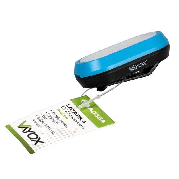 Vayox COB žibintuvėlis su segtuku VA0354