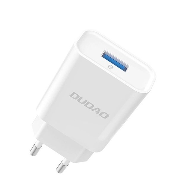 Dudao A4EU USB-A 2.1A sieninis įkroviklis Baltas