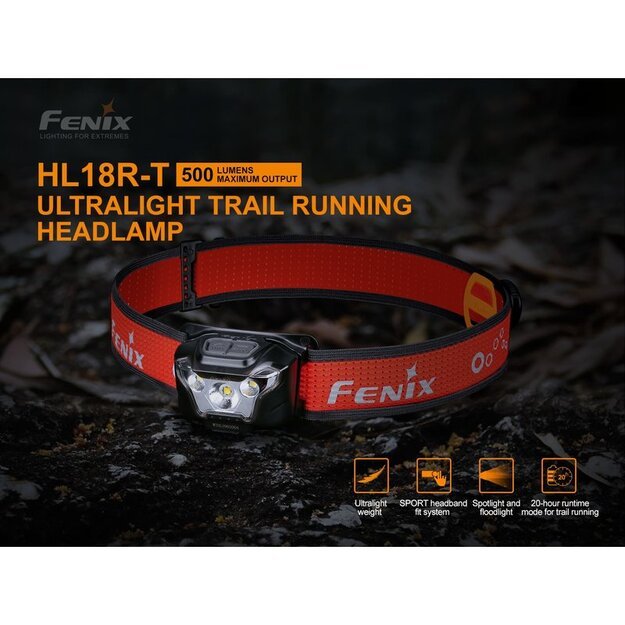 FENIX HL18R-T, lengvas bėgimo žibintuvėlis