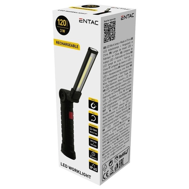 Rechargeable work light ENTAC 3W 180 ° Worklight