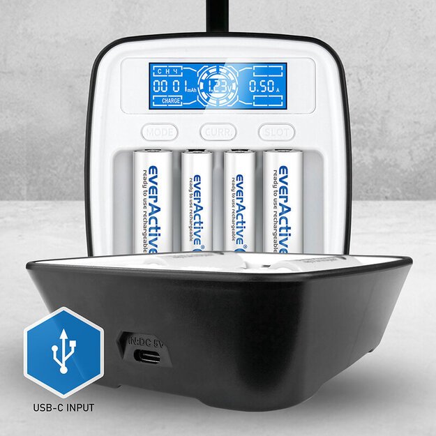 Everactive NC-1000M USB-C baterijų įkroviklis