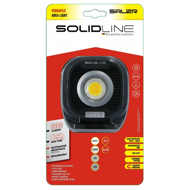 Ledlenser SOLIDLINE SAL2R pastatomas kraunamas žibintuvėlis 502742