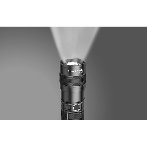 Superfire rankinis žibintuvėlis GT60, 2600lm, USB-C