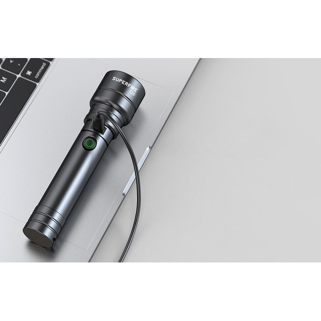 Superfire hand flashlight C20, 280lm, USB