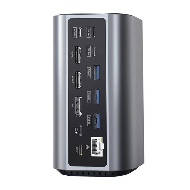Blitzwolf BW-TH15 17in1 Док-станция 2xHD+DP+4xC+3xUSB 3.0+USB 3.1+C 3.2+C PD+RJ45+micro SD+SD+3.5mm Audio