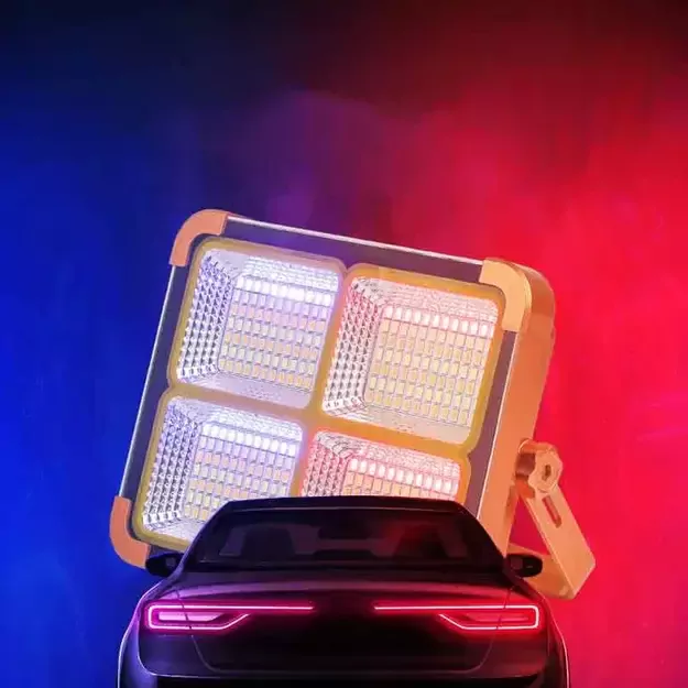 LED Floodlight with Solar Panel, Portable, with Power Bank Function (USB-C), 150W