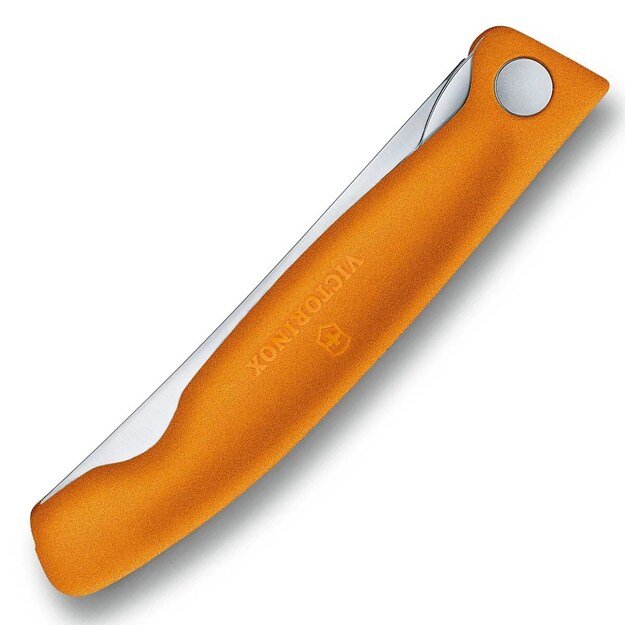 Victorinox sulankstomas virtuvinis peilis su dantyta geležte, oranžinis 6.7836.F9B