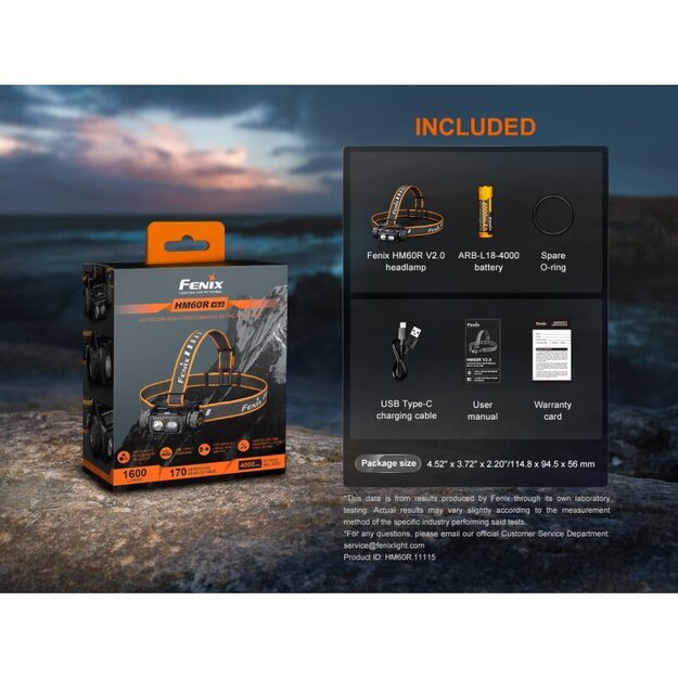 Fenix ​​HM60R V2.0 LED žibintuvėlis ant galvos