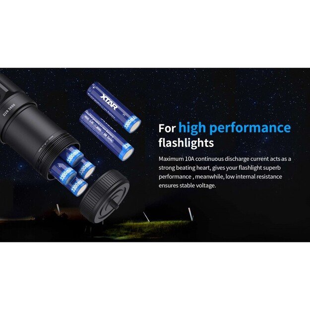 3300mah pakraunama 18650 baterija XTAR su apsauga