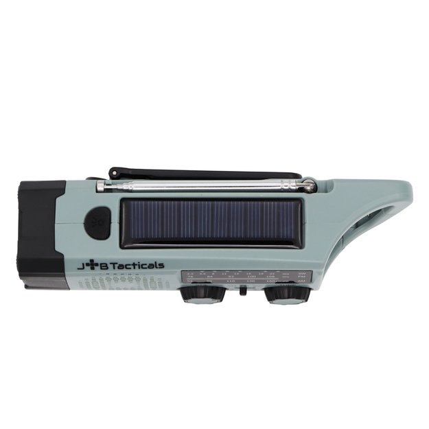 Avarinis radijas su žibintuvėliu, LED lempute, generatoriumi