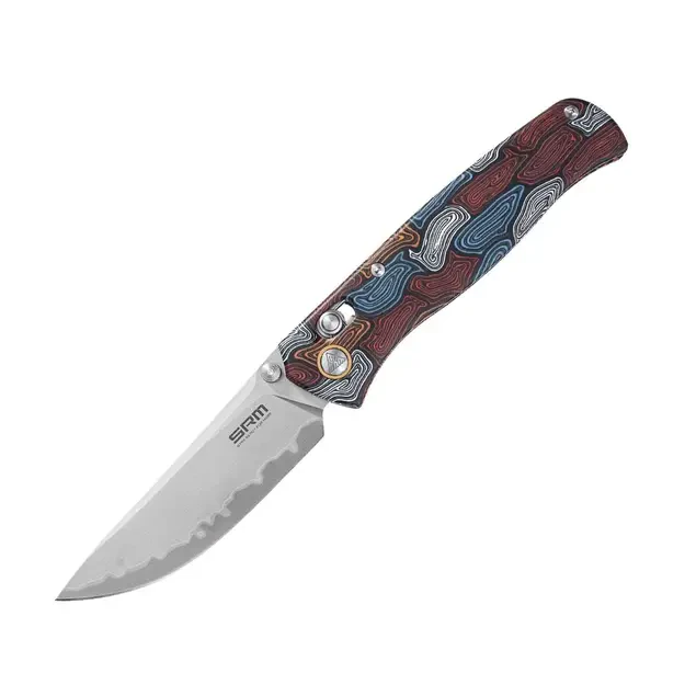 Складной нож SRM 255L-GQ2, сталь 140Cr, рукоять G10