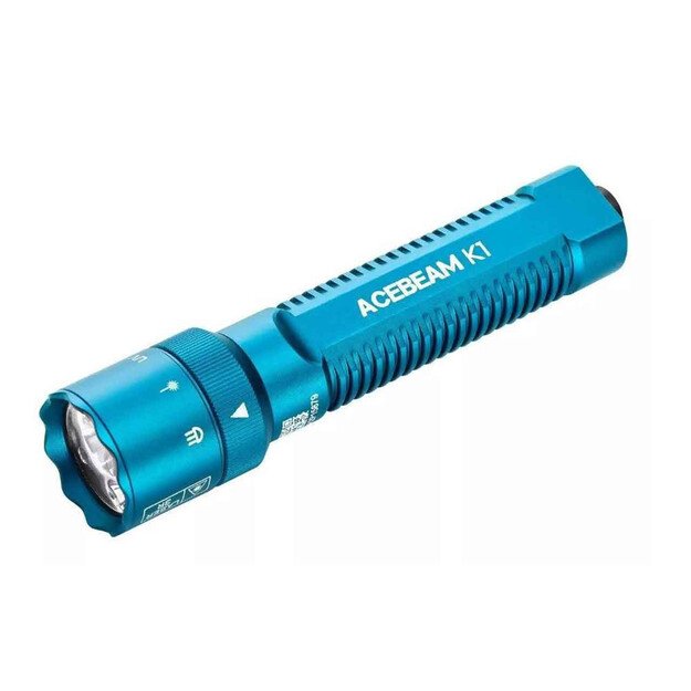 Фонарь Acebeam K1 с УФ-подсветкой и лазерной указкой, синий.