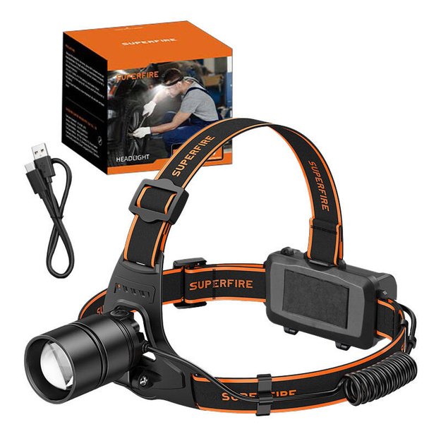 Налобный фонарь Superfire HL71, 500 лм, USB