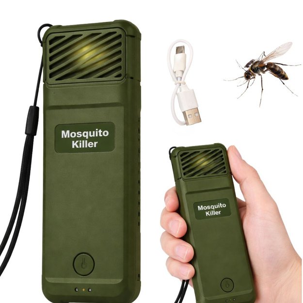Portable USB rechargeable mosquito repeller, green