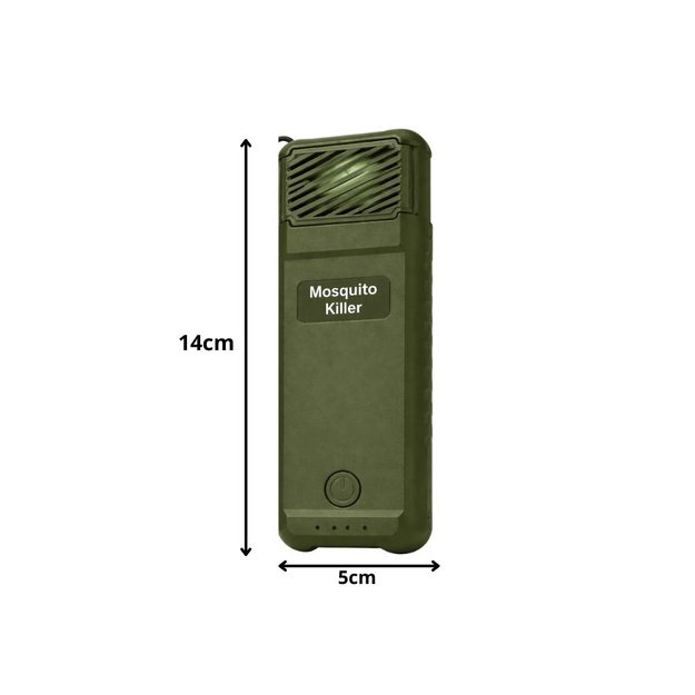 Portable USB rechargeable mosquito repeller, green