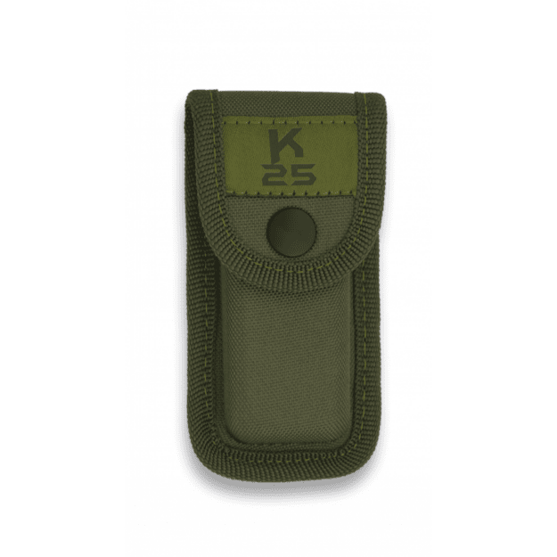 K25 knife pouch with belt and MOLLE attachment, green, 120 mm (34693)