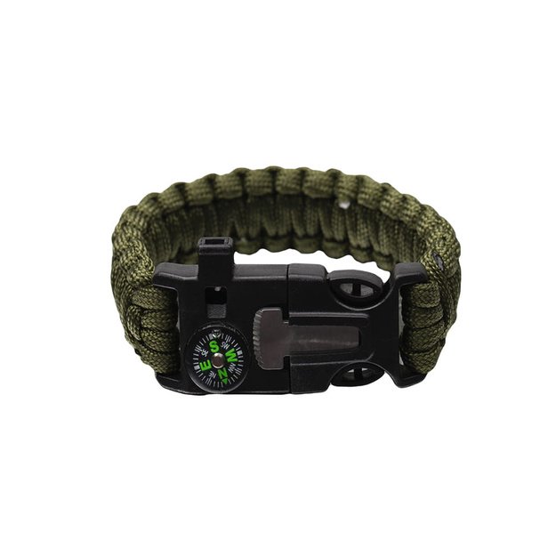 Paracord Survival Bracelet with Fire Starter, Compass and Whistle BR-003