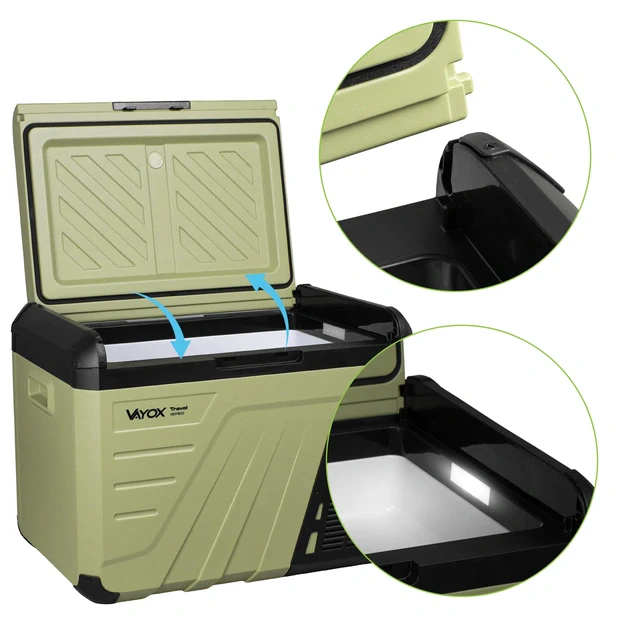 Kelioninis šaldytuvas 37L DC 12/24V AC 220-240V, vienos kameros, „Travel series VA-T37“, Vayox