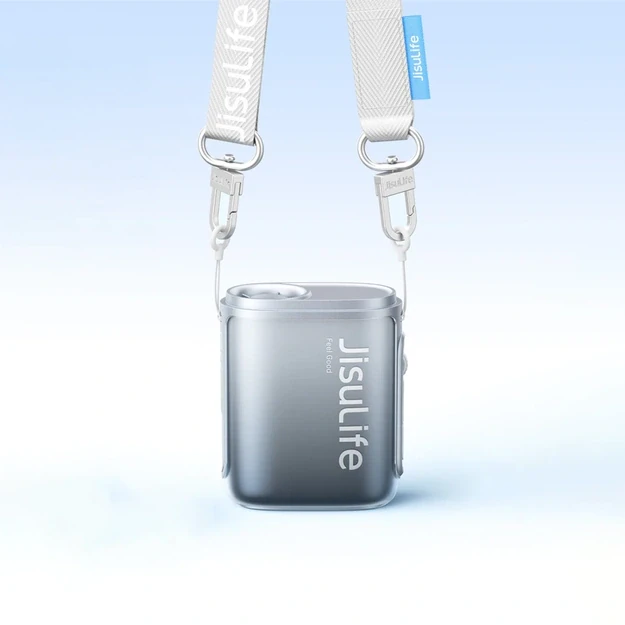 Jisulife Neck Fan 5 4500 mAh mini ventiliatorius su dirželiu – juodas