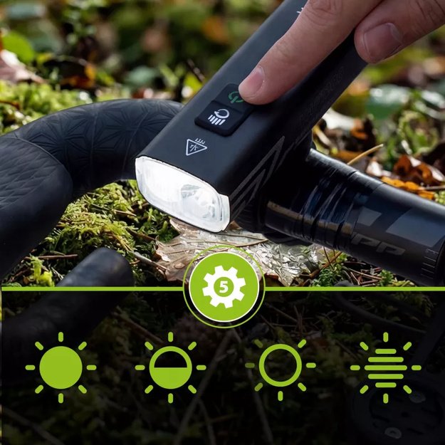 Vayox priekinis dviračio žibintas 2500mAh 1200lm IPX6 VAF1200