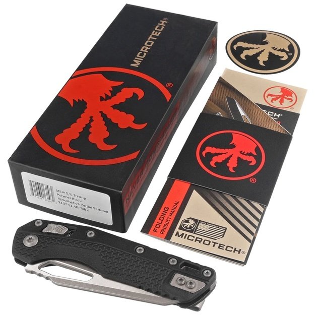 Microtech MSI S/E peilis Black Tri-Grip Polymer, Apocalyptic P/S M390MK by Tony Marfione (210T-11APPMBK)