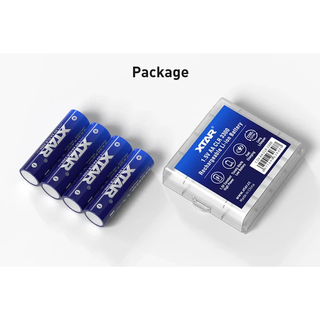 XTAR 1.5V AA CLR 3300 ličio jonų akumuliatorius, 2000mAh, 4vnt