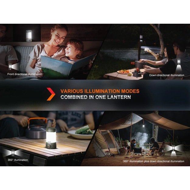 Fenix CL26R Pro LED stovyklavimo žibintas su USB jungtimi Olive Drab