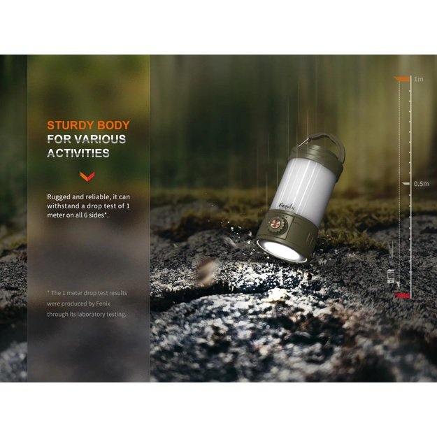 Fenix CL26R Pro LED stovyklavimo žibintas su USB jungtimi Olive Drab