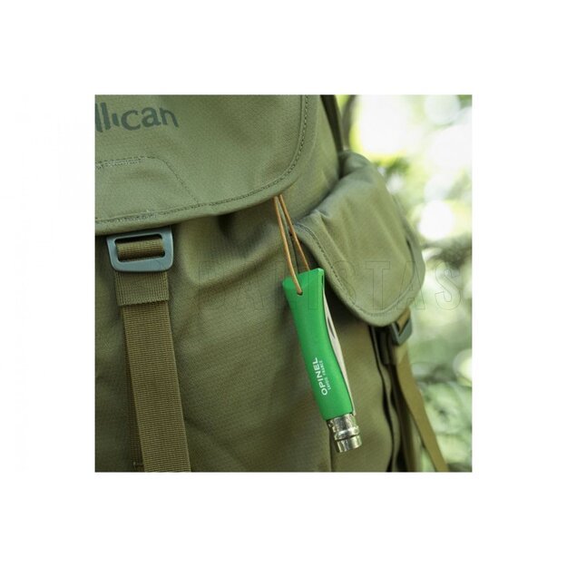 Kišeninis peilis Opinel Trekking Nr.7 nerūdijančio plieno ašmenimis ir žalia rankena