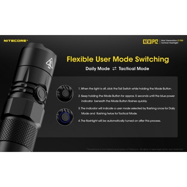 Nitecore NEW P12 žibintuvėlis