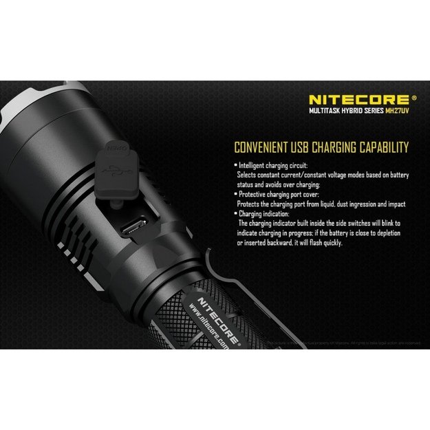 Nitecore MH27UV žibintuvėlis su UV šviesa