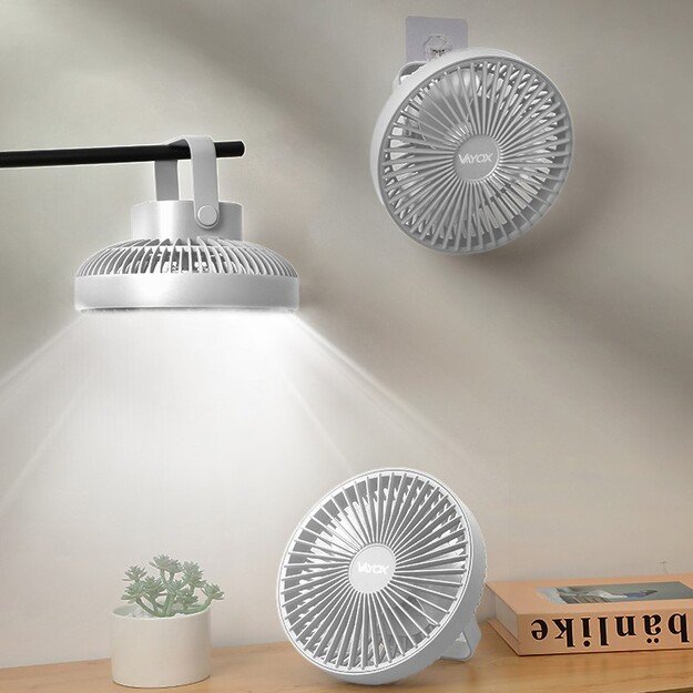 Vayox Настольный перезаряжаемый вентилятор с подсветкой 6xSMD VA0337W Белый