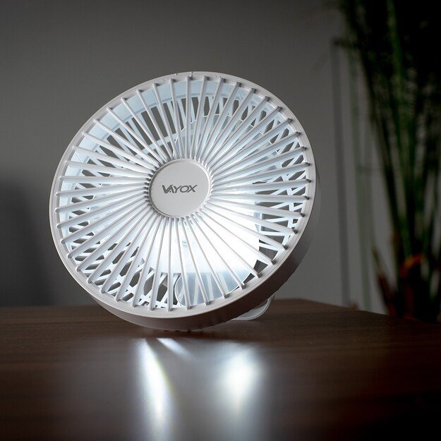 Vayox Настольный перезаряжаемый вентилятор с подсветкой 6xSMD VA0337W Белый