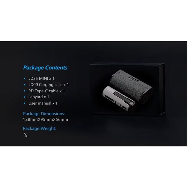 IMALENT LD35 pakraunamas EDC žibintuvėlis 1200lm Luxury Set