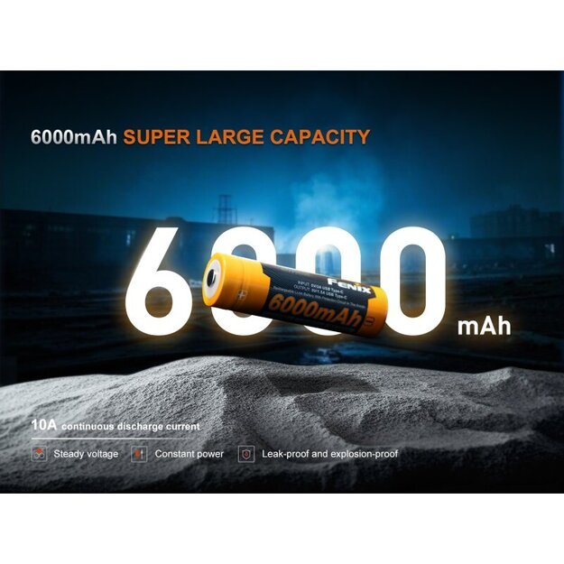 Fenix ARB-L21-6000B LiIon USB baterija 21700