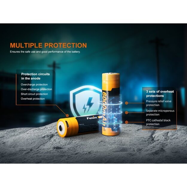 Fenix ARB-L21-6000B LiIon USB baterija 21700