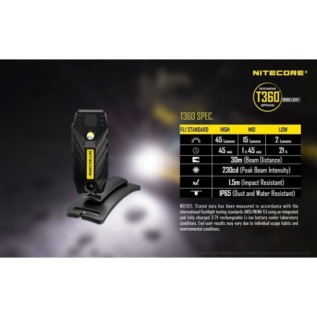 Nitecore T360 galvos žibintuvėlis