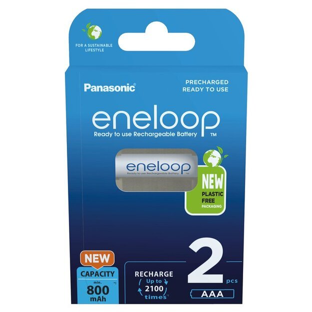 Panasonic Eneloop R03 AAA 800mAh baterija 2 vnt. BK-4MCDE/2BE (blister)