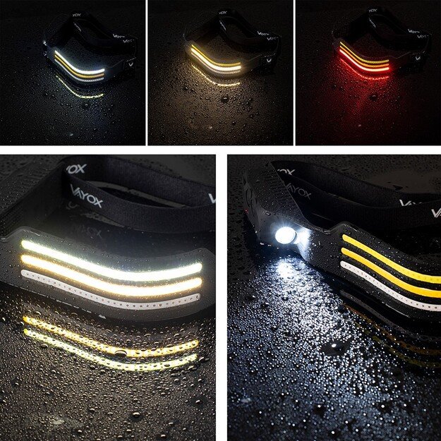 Vayox žibintuvėlis ant galvos 3x COB + XPE LED VA0130