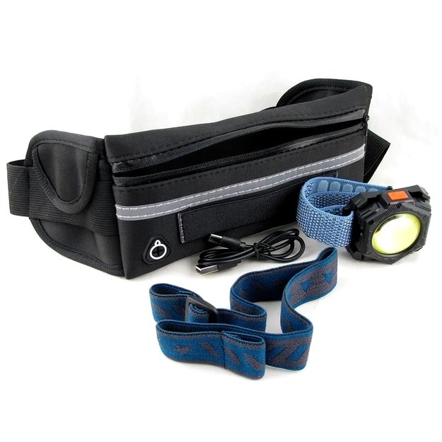 Налобный/наручный фонарик Entac 5 Вт с поясной сумкой