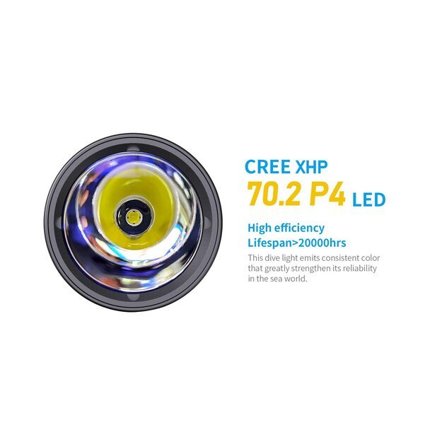 Комплект светодиодного подводного фонаря Xtar D28 3600 с аккумуляторами и зарядным устройством
