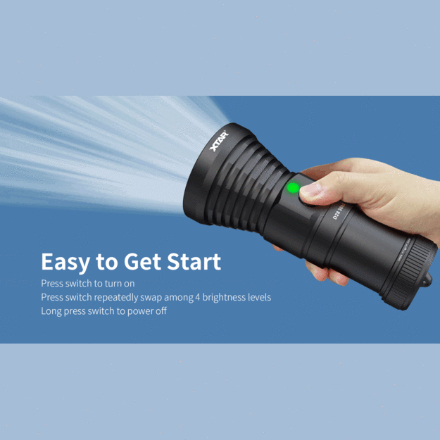 Комплект светодиодного подводного фонаря Xtar D28 3600 с аккумуляторами и зарядным устройством