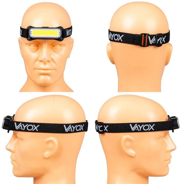 Vayox Įkraunamas žibintuvėlis ant galvos 300lm COB VA0177