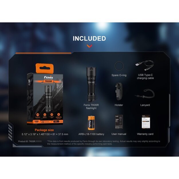 Fenix ​​TK05R LED rankinis žibintuvėlis