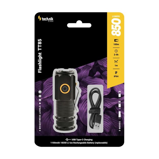 Technik žibintuvėlis TT85 (1x18350 800mAh) 3xP35 LED 850 lm