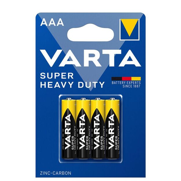 Varta Super heavy duty AAA elementas, 4 vnt.
